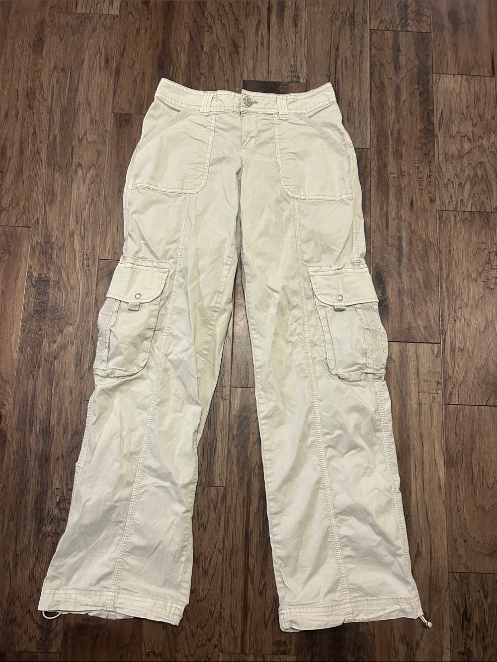 Garage Light Beige Wide Leg Cargo Pants
